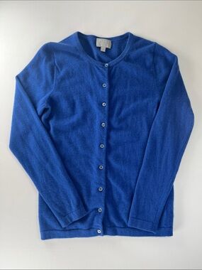 Pure Collection Cobalt Blue Cashmere Button Cardigan Sz 6